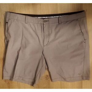 Tommy Bahama Shorts Golf Men's 42 Active Warm Grey Rib Pattern Poly/Cotton/Spndx
